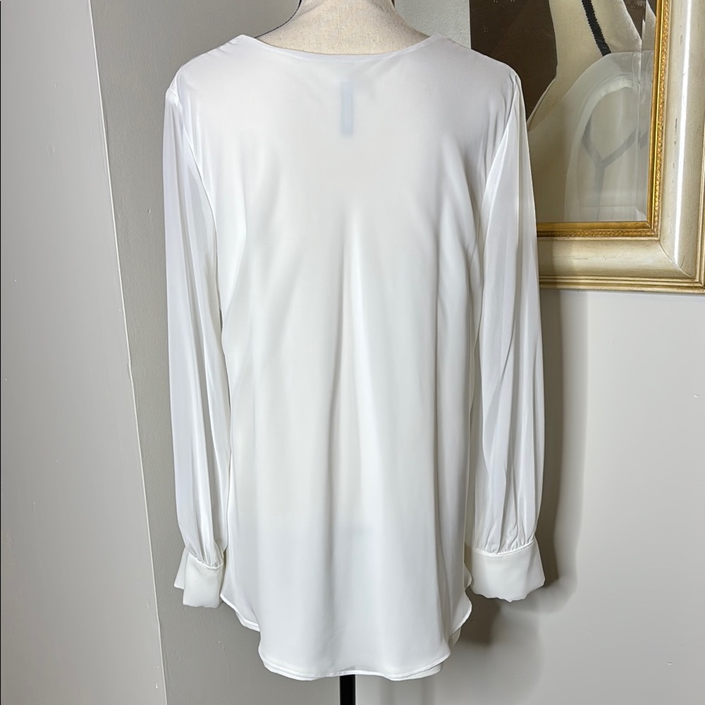 White Relaxed Ruffled Blouse - Picture 2 of 5